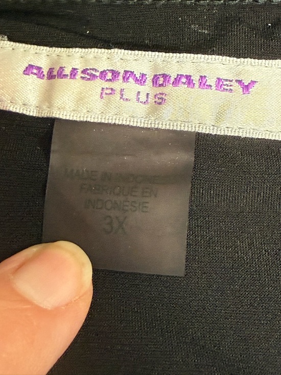 Allison Daley 3X Black White Striped Poncho Blouse Flowy Cape Top Chic - Picture 8 of 11